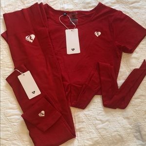 NWT Womens Best legging and top matching set.